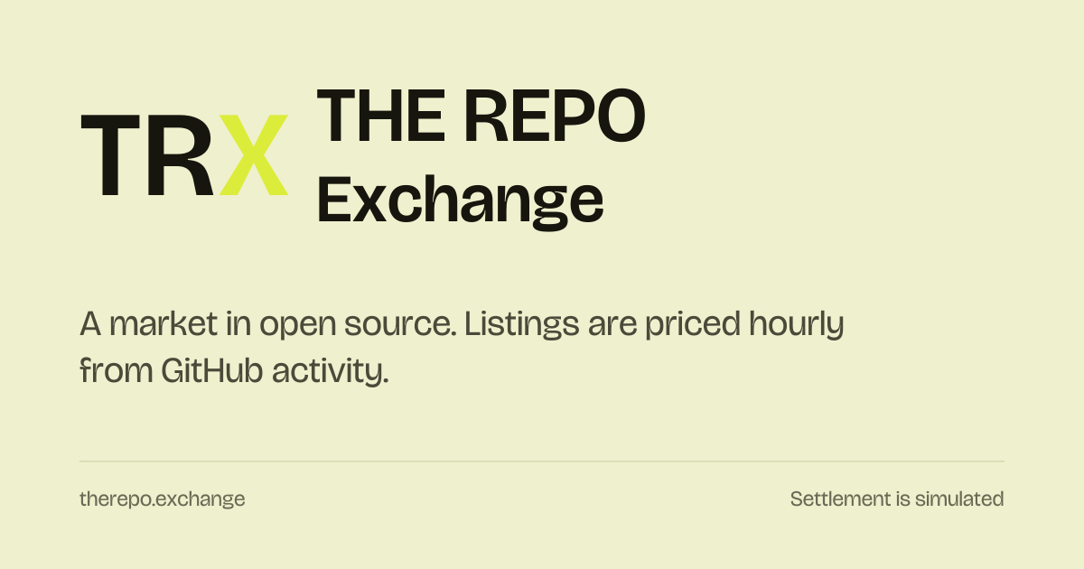 i built a stock market for GitHub repos where every price is a public formula you can check yourself